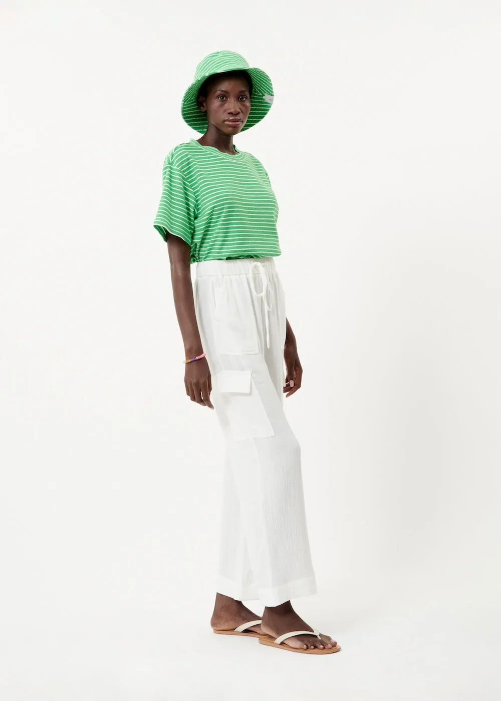 Alena Drawstring Trousers White