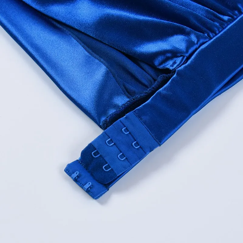 Asymmetric One-Shoulder Satin Crop Top