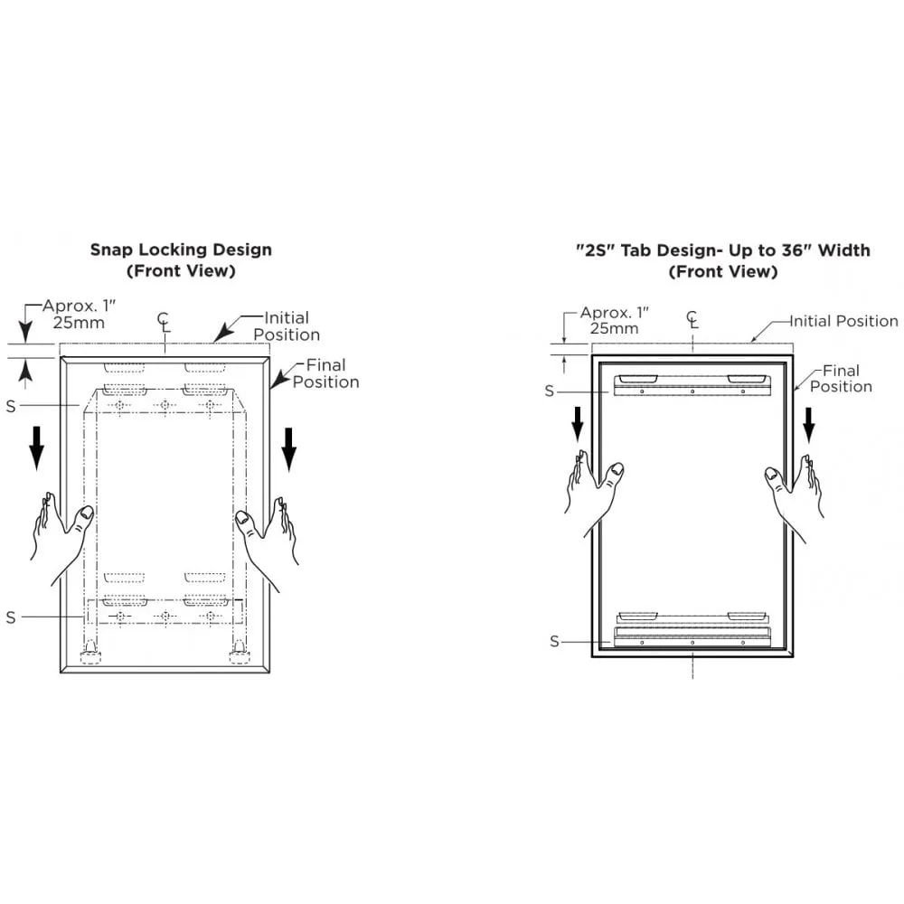 B-290 1836 Bathroom Vanity Mirror with Welded Frame (460x910)