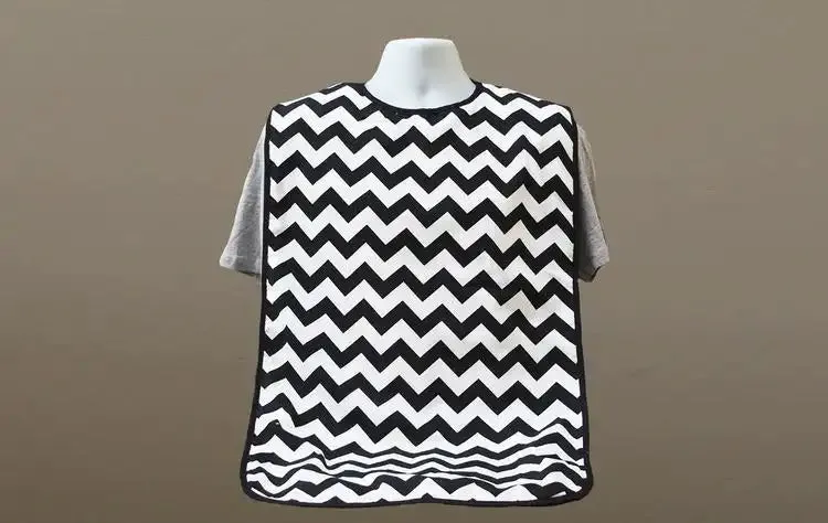 Brolly Sheets Waterproof Patterned Bib (Black Chevron)