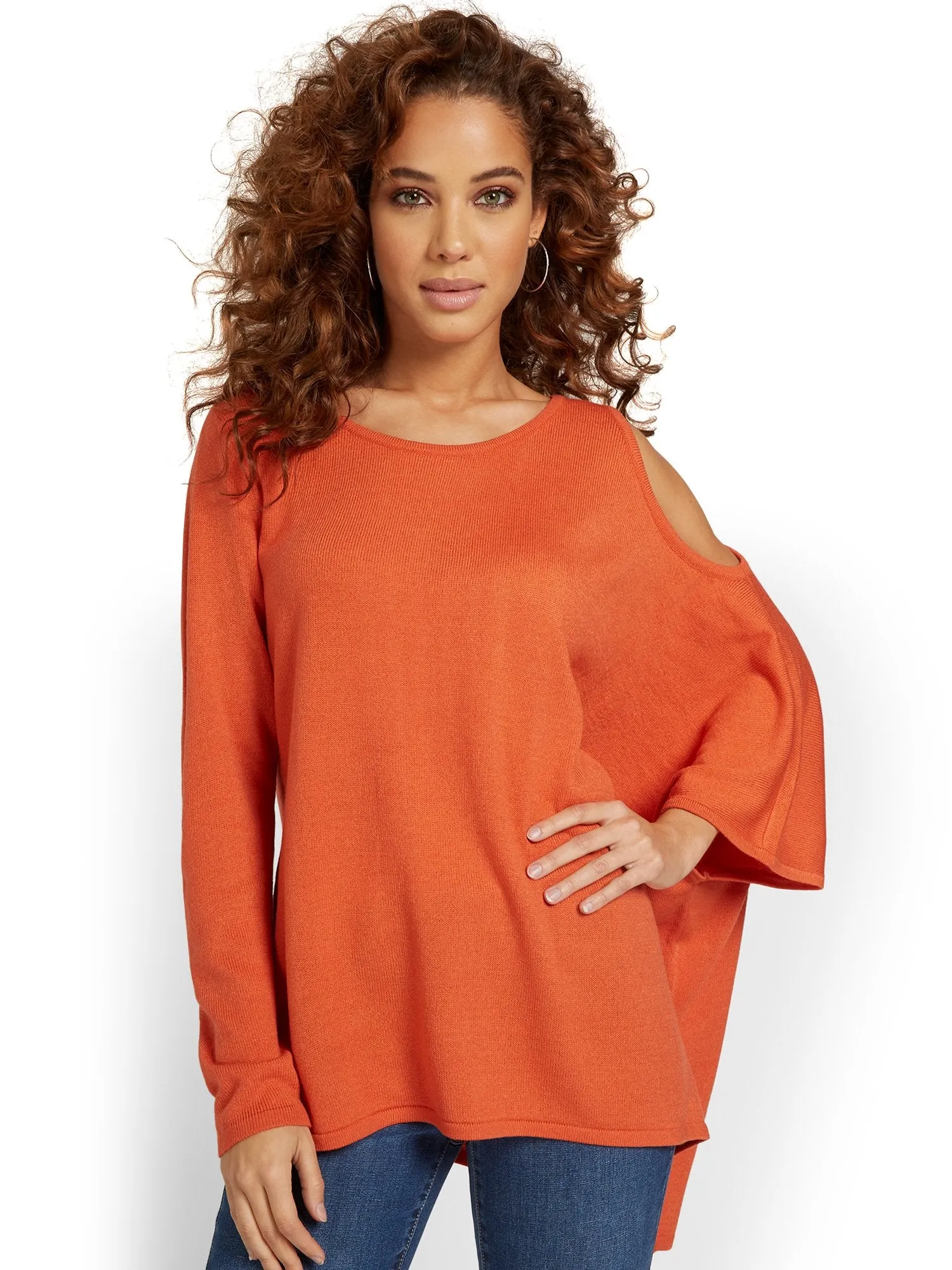 Cold-Shoulder Poncho