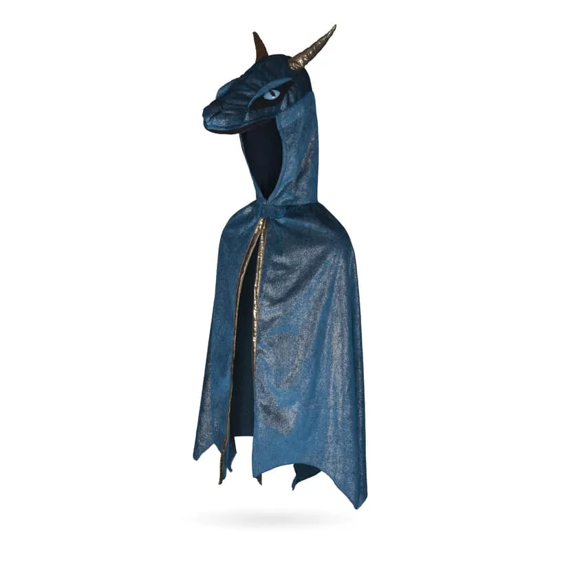 Great Pretenders - Teal and Gold Starry Night Dragon Cape 5-6