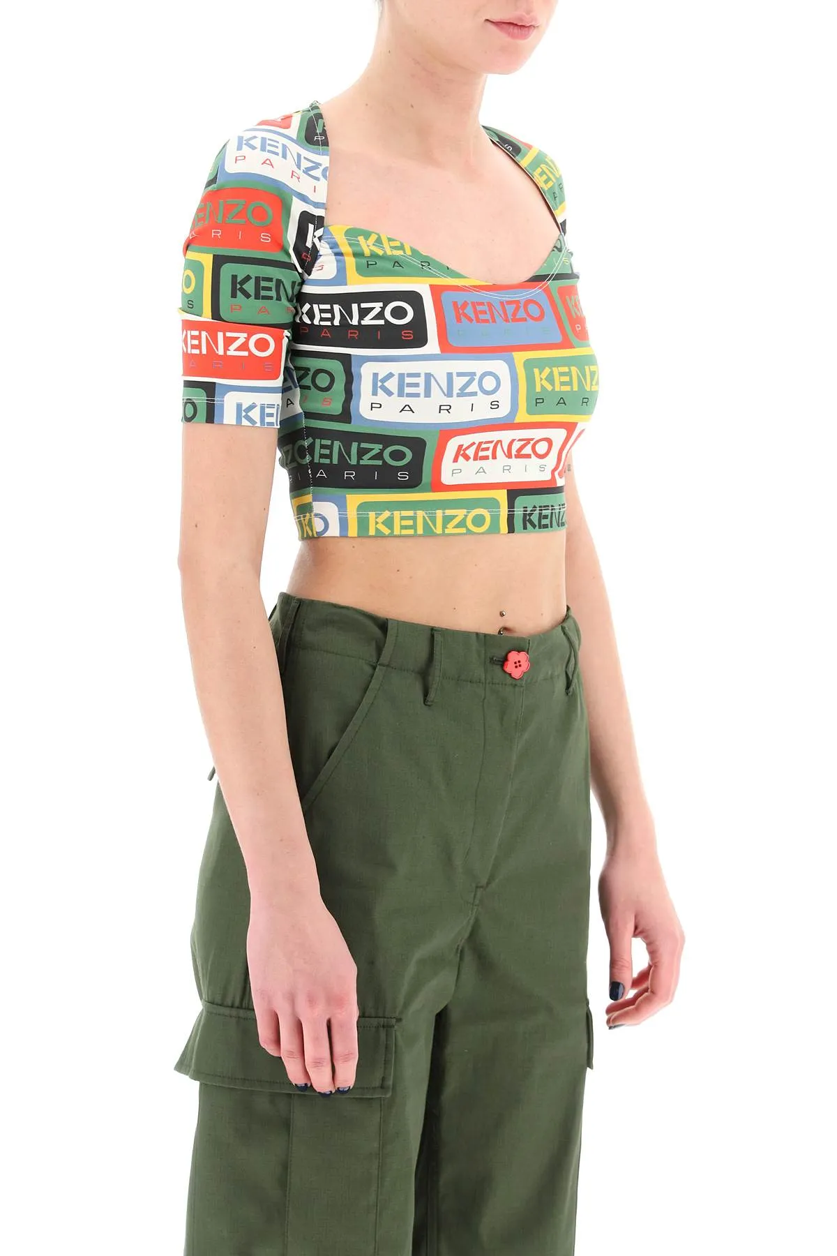 Kenzo 'kenzo labels' crop top