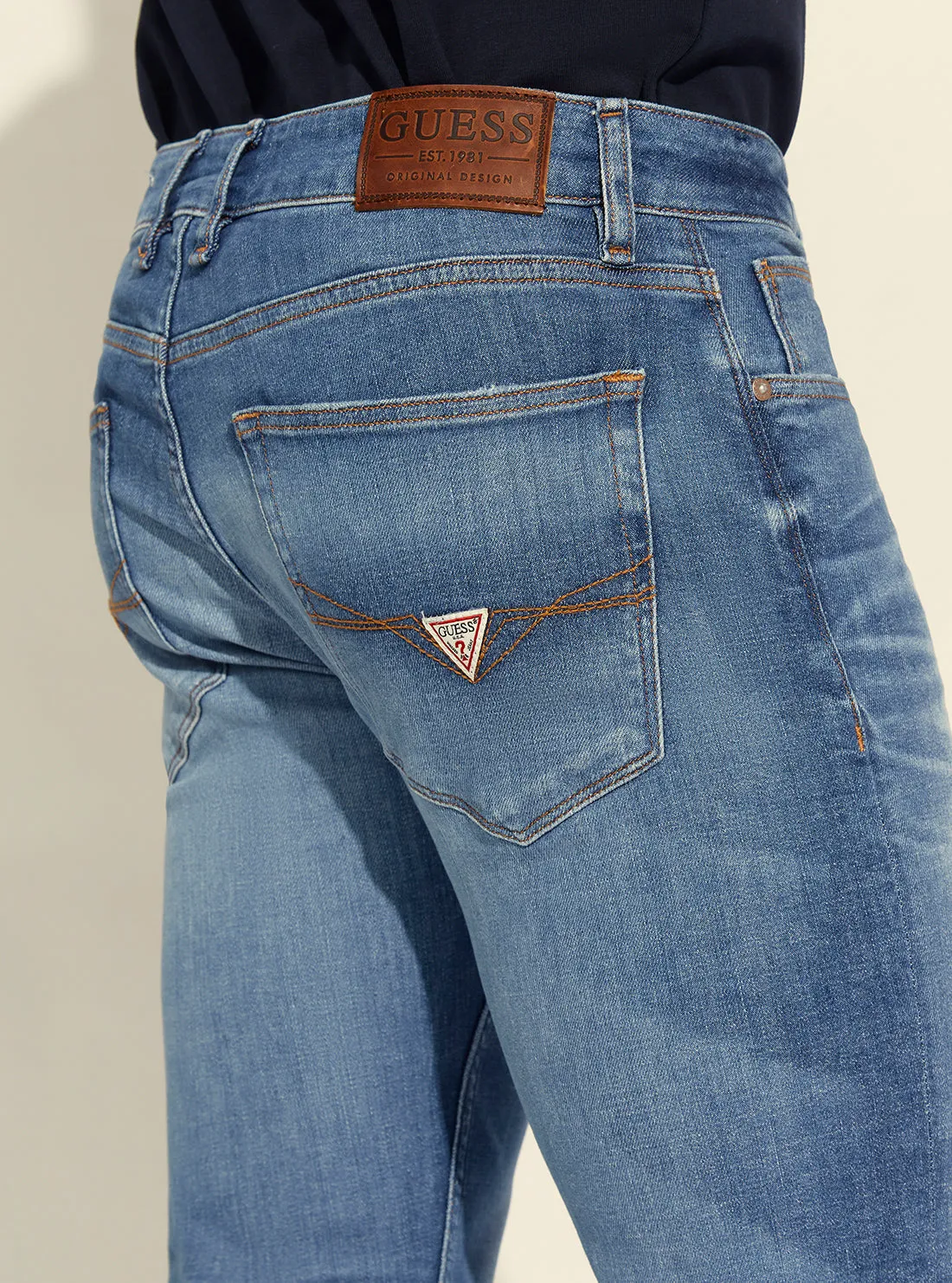 Mid-Rise Slim Tapered Denim Jeans in Mayport Wash