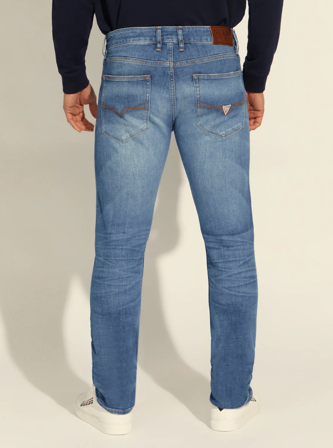 Mid-Rise Slim Tapered Denim Jeans in Mayport Wash