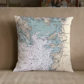 North Falmouth, MA Vintage Nautical Chart 16 Inch Pillow