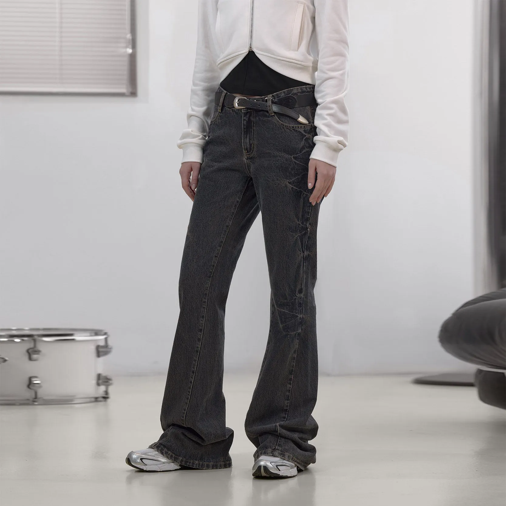 NUTH "Trace Gold on the Dark Edge" Vintage Blue Flared Jeans