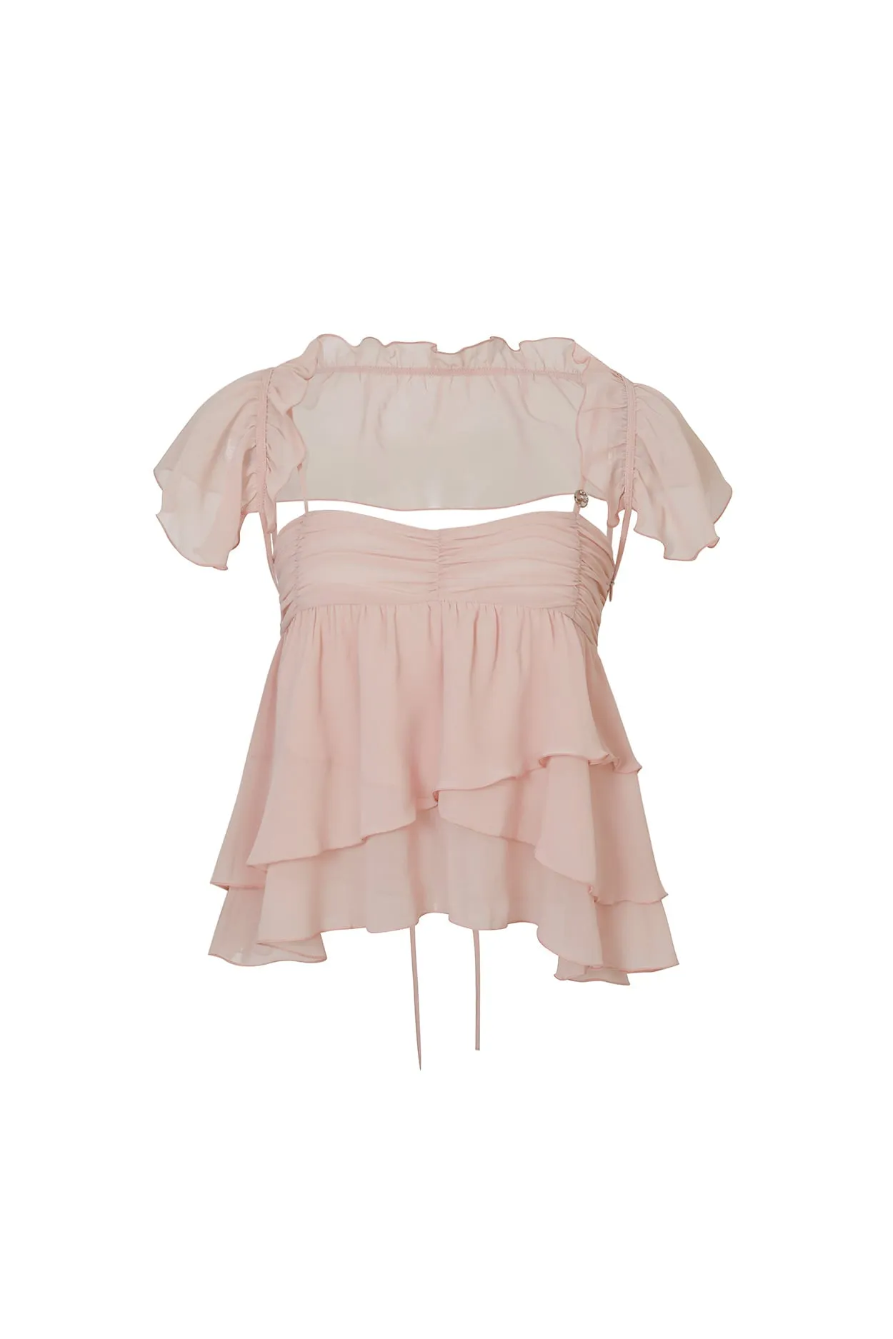 [PAIN OR PLEASURE] FW 24 ELLA CAPE BLOUSE pink