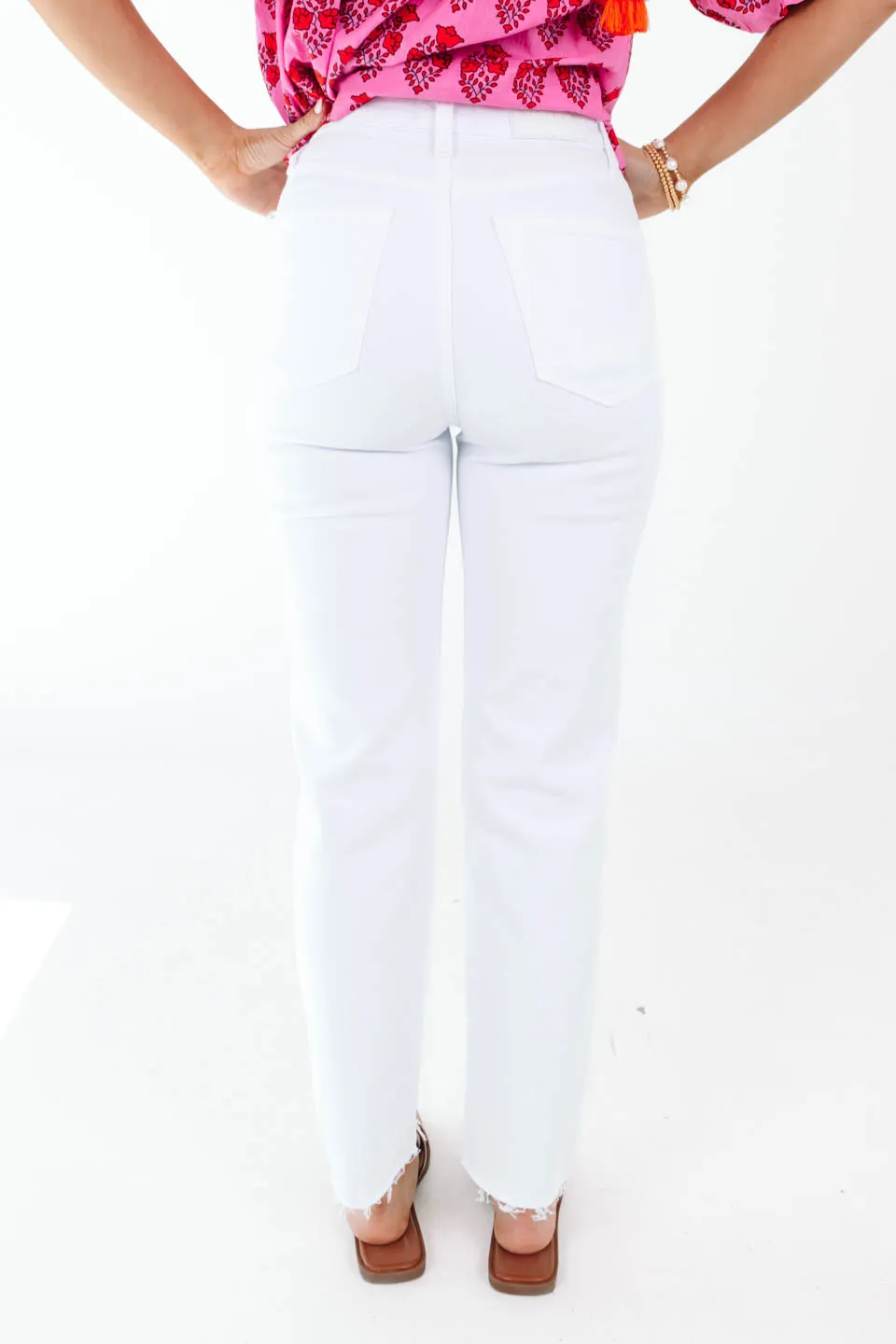 Pistola Charlie High Rise Straight Jeans - White Vintage