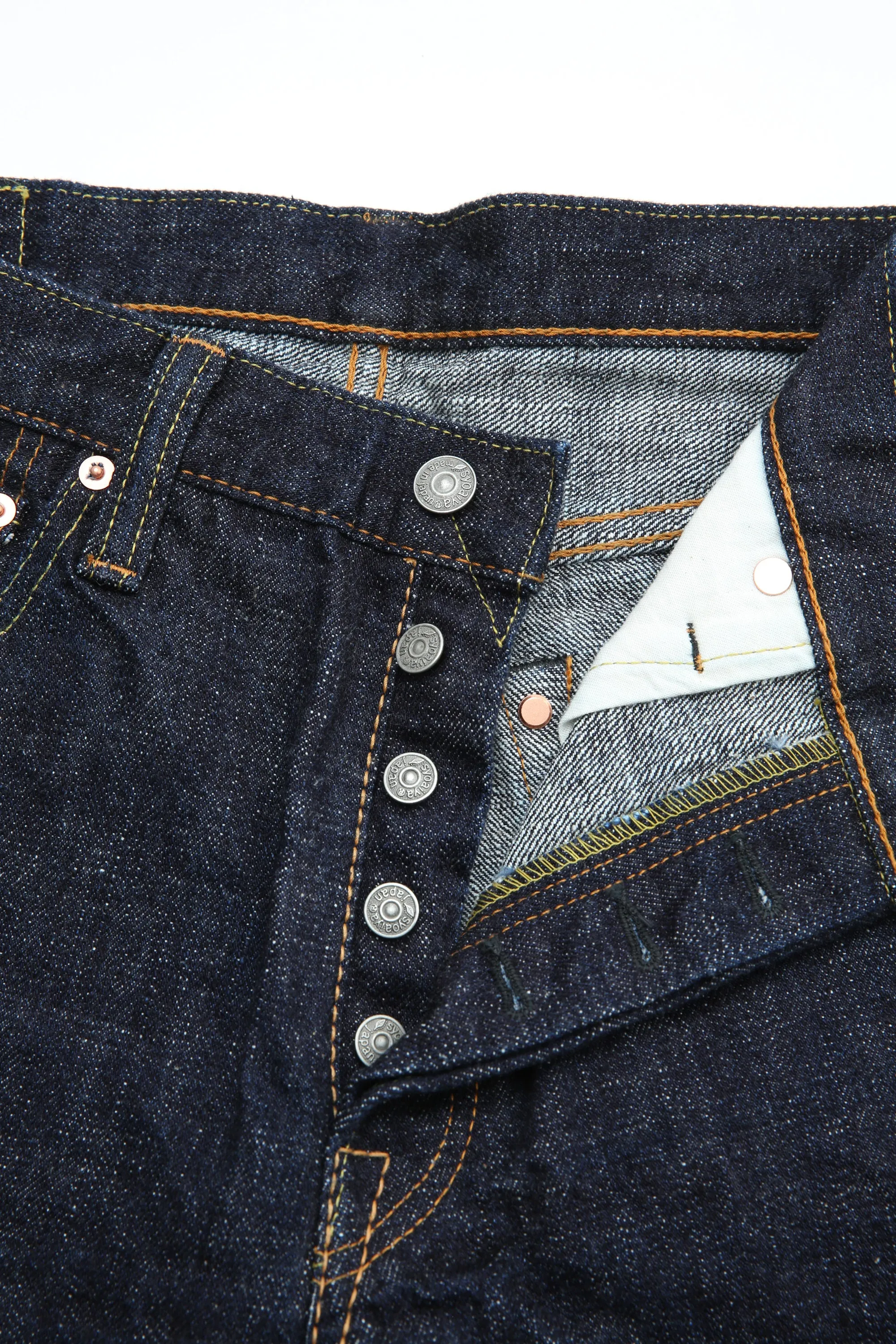 Pure Blue Japan SLB-019 Men's Woven Jeans 16.5oz Slub Denim Relaxed Tapered Wash - Indigo