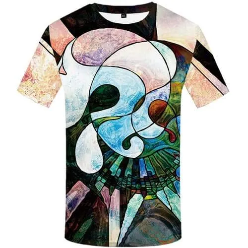 Rabbit T-shirt Men Colorful Tshirts Cool Geometric T-shirts 3d Graffiti Tshirts Novelty Art T-shirts Graphic Short Sleeve summer