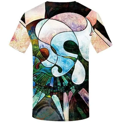 Rabbit T-shirt Men Colorful Tshirts Cool Geometric T-shirts 3d Graffiti Tshirts Novelty Art T-shirts Graphic Short Sleeve summer