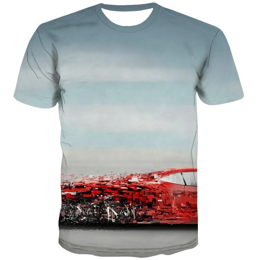 Racing Car T-shirt Men Metal T shirts Funny City Tshirt Anime Gray Tshirts Cool Retro Tshirt Printed