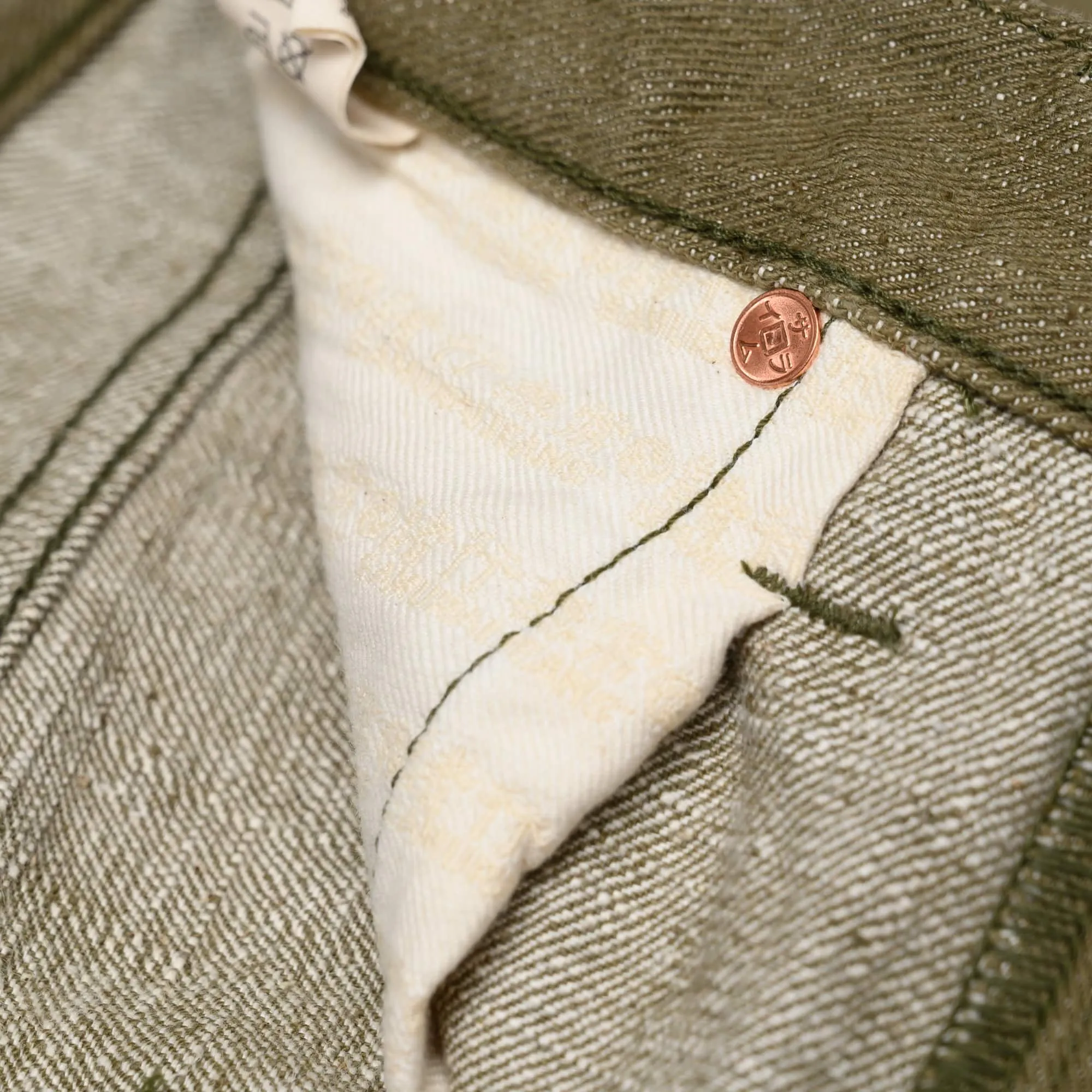S0150GNX Uguisu Green Selvedge Denim - Regular Straight
