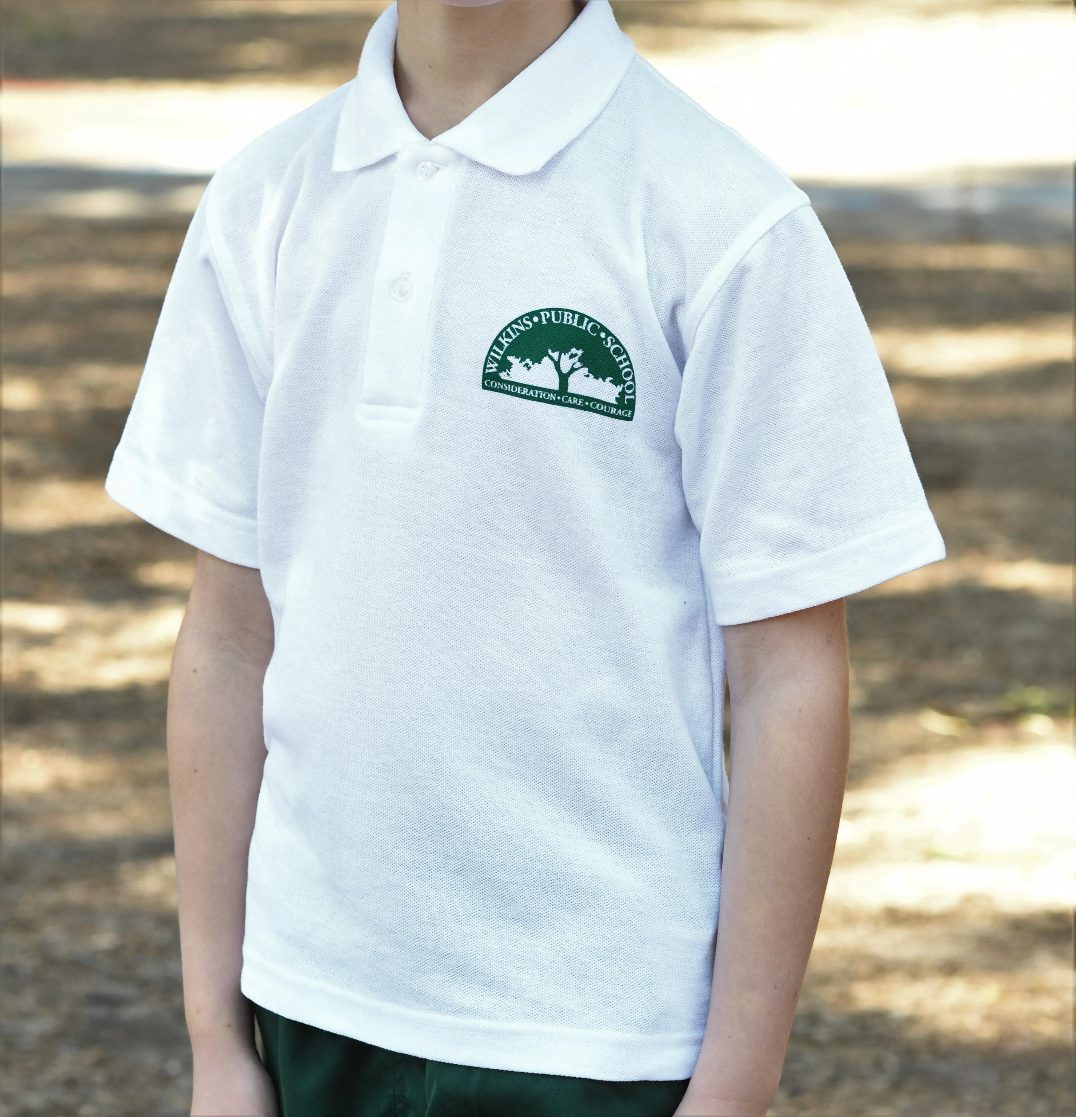 Shirt - White Short Sleeve Poly Cotton